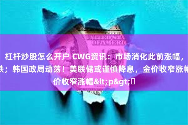 杠杆炒股怎么开户 CWG资讯：市场消化此前涨幅，美元周二下跌；韩国政局动荡！美联储或谨慎降息，金价收窄涨幅<p>​